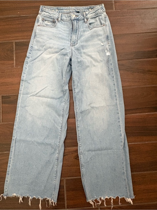 American Eagle Outfitters Denim - American Eagle Outfitters Light Wash High Rise Wide Leg Jeans